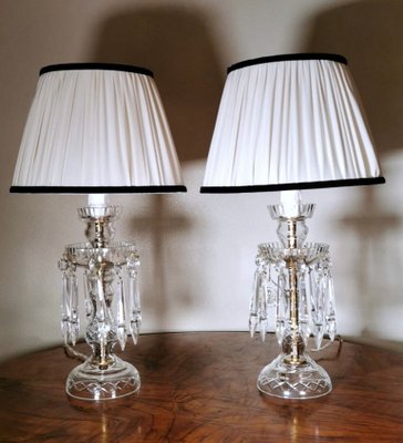 Table Lamps From Bohemian Crystal 1948, French Crystal Table Lamps