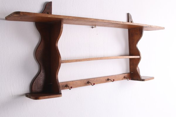 Antique Kitchen Wall Shelf With Hooks For At Pamono - Kitchen Wall Shelves With Hooks