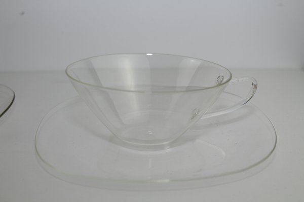 Löffelhardt Schott&Gen Jenaer Glas sehr gut mehrere  Set Teetasse+Untertasse H 