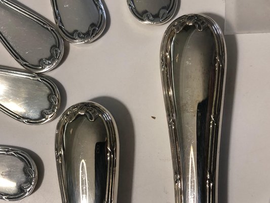 Christofle Silver Plated Set Flatware Rubans, Set of 89 for