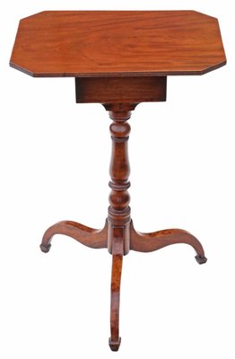 Georgian Mahogany Tilt Top Wine or Side Table with Drawer Circa