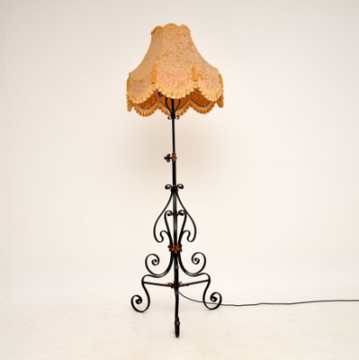 Copper Rise Fall Floor Lamp 1920s, Replacement Glass Shade For Antique Floor Lamp