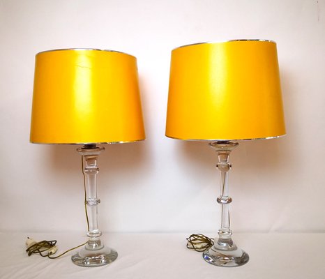 Table Lamps with Glass Base 1960s Set of 2