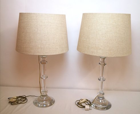 Table Lamps With Glass Base 1960s Set, Tahari Home Gold Table Lamp