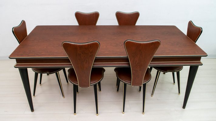 Mid Century Italian Modern Dining Table, Stylish Dining Table Chairs