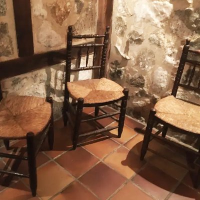 Vintage rustic dining sale chairs