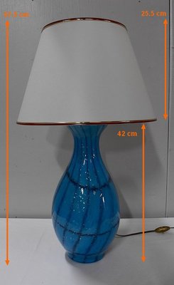 Fitz Glass Table Lamp For Bedroom And Living Room Orange Colour 