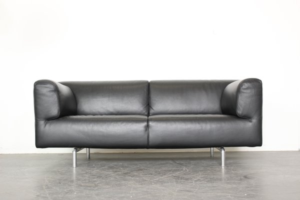 Vintage 250 Met Black Leather Sofa By, Vintage Black Leather Sofa