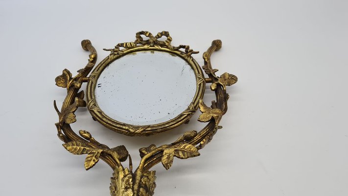 Antique Fl Bronze Vanity Mirror, Antique Mirrored Vanity