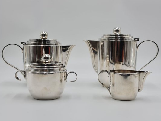 Vintage Silver-Plated Coffee & Tea Set on Serving Tray from ...