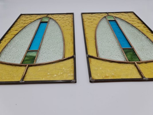 Art Deco Stained Glass Windows 19s Set Of 2 For Sale At Pamono