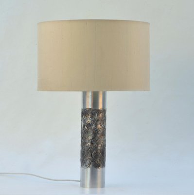 Brutalist Aluminum Table Lamp By, Bronze Glass Cylinder Table Lamps