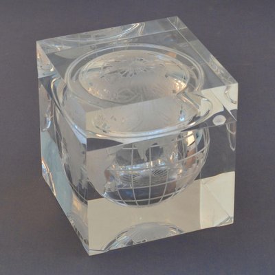 World Globe Acrylic Cube Ice Bucket by Alessandro Albrizzi