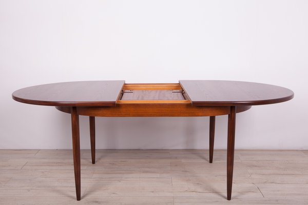 Teak Dining Table From G Plan 1960s, Round Table With Built In Leaf