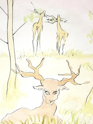 Salvador Dali, The Deer from Bestiary Fountain, Signed