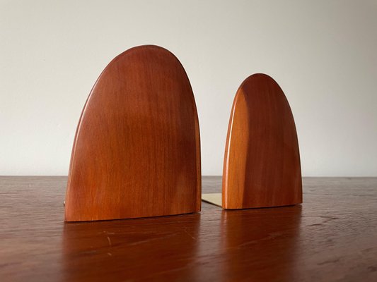 Pearwood Brass Bookends, 1960s, Set of 2 for sale at Pamono