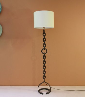 French Wrought Iron Chain Floor Lamp, Table Lamps Wrought Iron Base