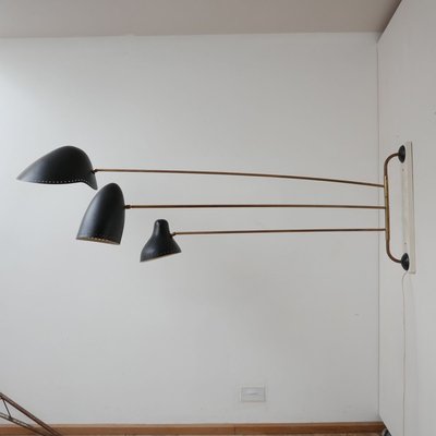 Large Mid Century Serge Mouille Style, Swing Arm Wall Lamps