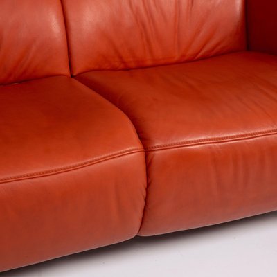Uly Orange Leather Sofa From Himolla, Orange Leather Sofa And Loveseat