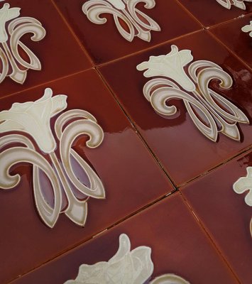Art Jugendstil Ceramic Tiles By Gilliot, Art Nouveau Floor Tiles