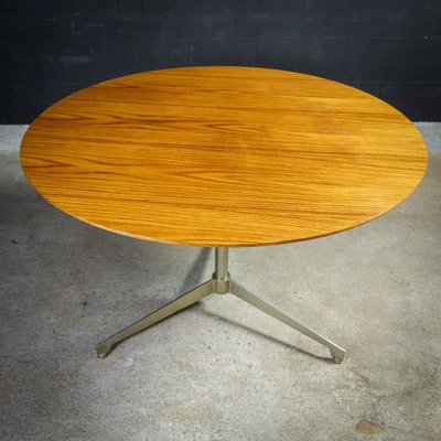 Mid Century Round Adjustable Table By, Round Adjustable Table