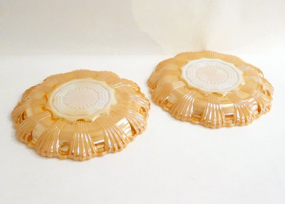 Mid Century Peach Glass Tableware Set from Anchor Hocking Fire