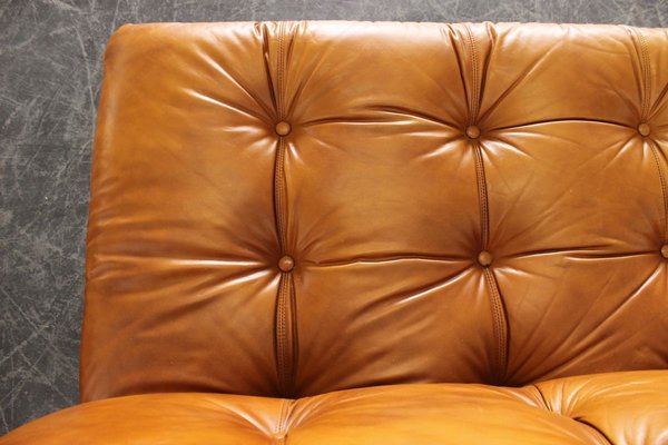 Johannes Spalt For Wittmann 1960s, Studded Leather Sofa Set