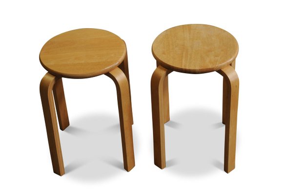 Bent Plywood E60 Stacking Stool by Alvar Aalto for Artek 1980s