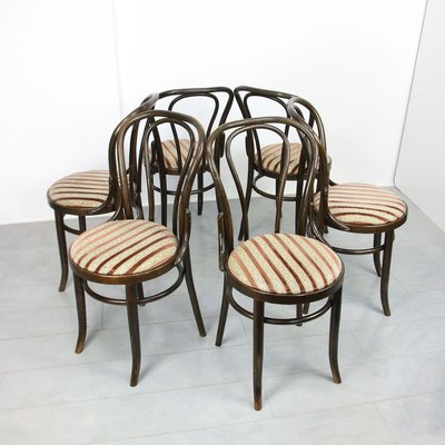 Set of Plush Upholstered Dining Chairs by Michael Thonet, 1970s