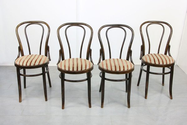 Set of Plush Upholstered Dining Chairs by Michael Thonet, 1970s