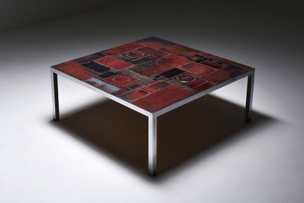 Mid Century Ceramic Tile Coffee Table By Pia Manu For Sale At Pamono