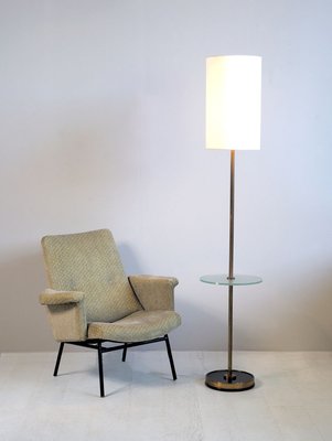 French Frosted Glass Floor Lamp 1950s for sale at Pamono