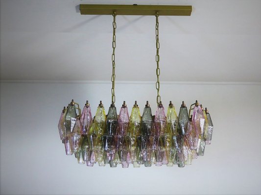 Vintage Multi Colored Poliedri Murano Glass Chandelier For At Pamono Vintage Multi Colored Poliedri Murano, Colored Crystal Chandeliers