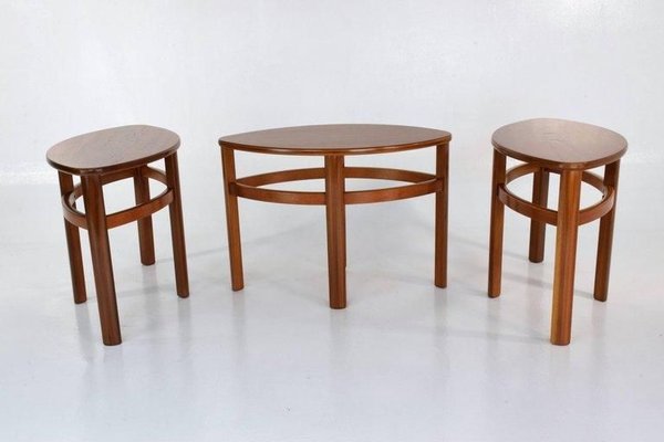 Mid Century Trinity Round Coffee Table, Trinity Oak Dining Table And Chairs
