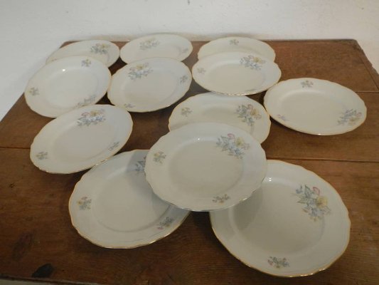 globo Continuación batería Vajilla italiana de porcelana de Richard Ginori para Ariston, años 50.  Juego de 15 en venta en Pamono