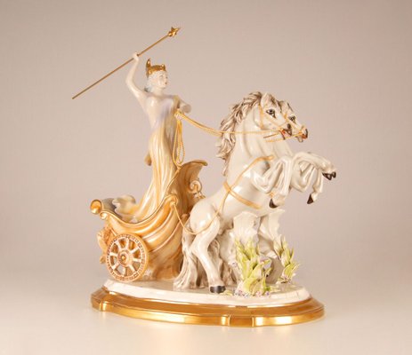 Mid-Century Italian Porcelain Sculpture of Diana the Huntress by