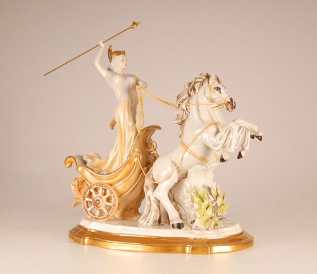 Mid-Century Italian Porcelain Sculpture of Diana the Huntress by