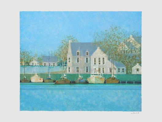 André Bourrié lithograph André Bourrié, Le Port du Guildo II for sale at Pamono