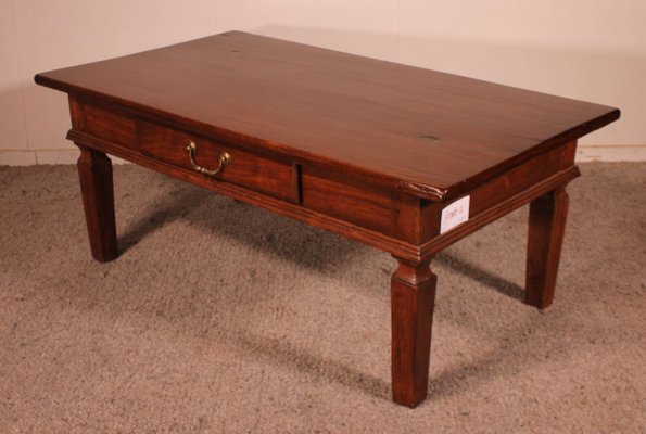 Antique Coffee Table With Central, Antique Wood Coffee Table With Drawers