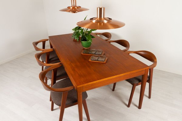 Vintage Danish Teak Dining Table By, Danish Teak Dining Room Table And Chairs