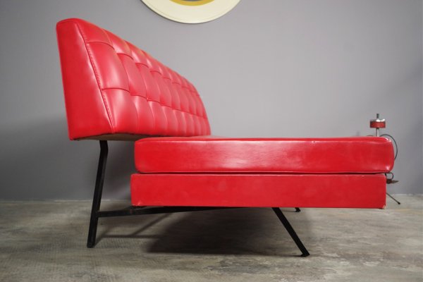 Red Faux Leather Sofa 1970s for sale at Pamono