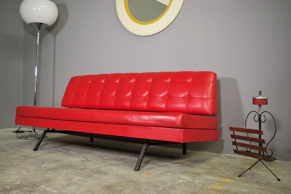 Red Faux Leather Sofa 1970s for sale at Pamono