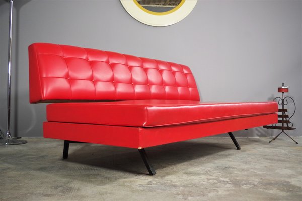 Red vinyl couch deals