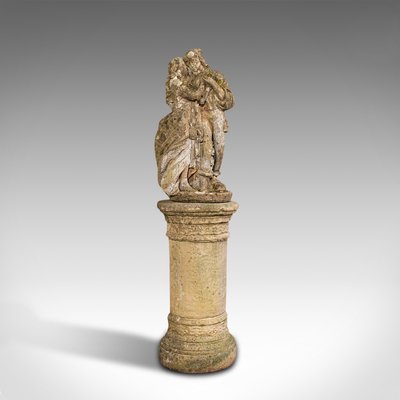 Vintage English Tall Reconstituted Stone Romantic Sculpture 1950s For Sale At Pamono
