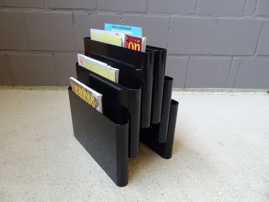 Large Black Kartell Magazine Rack by Giotto Stoppino for sale at