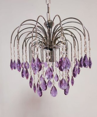 Lilac Crystal Chandelier for sale at Pamono
