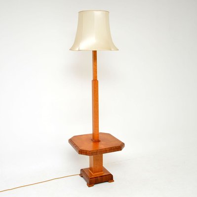 Art Deco Walnut Maple Floor Lamp With Table 1920s For At Pamono Art Deco Walnut Maple Floor Lamp With, How To Rewire An Old Standard Lamp Uk