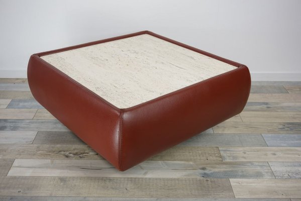 Leather Coffee Table For At Pamono, Red Leather Coffee Table