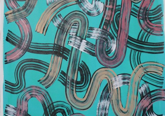Pittura Astratta Blu E Verde
