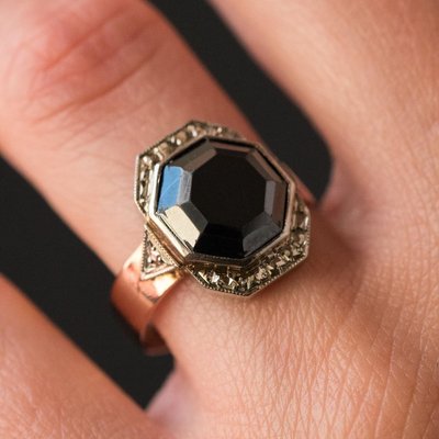 Gold hematite sale ring